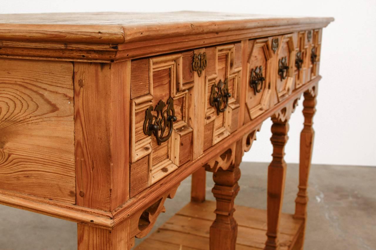 Spanish Baroque Style Pine Console Table or Server 4