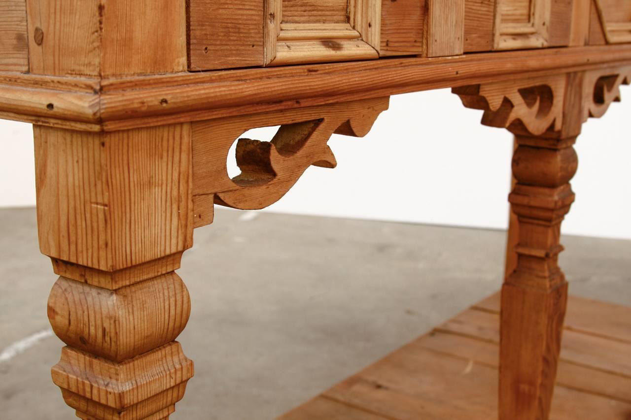 Spanish Baroque Style Pine Console Table or Server 5