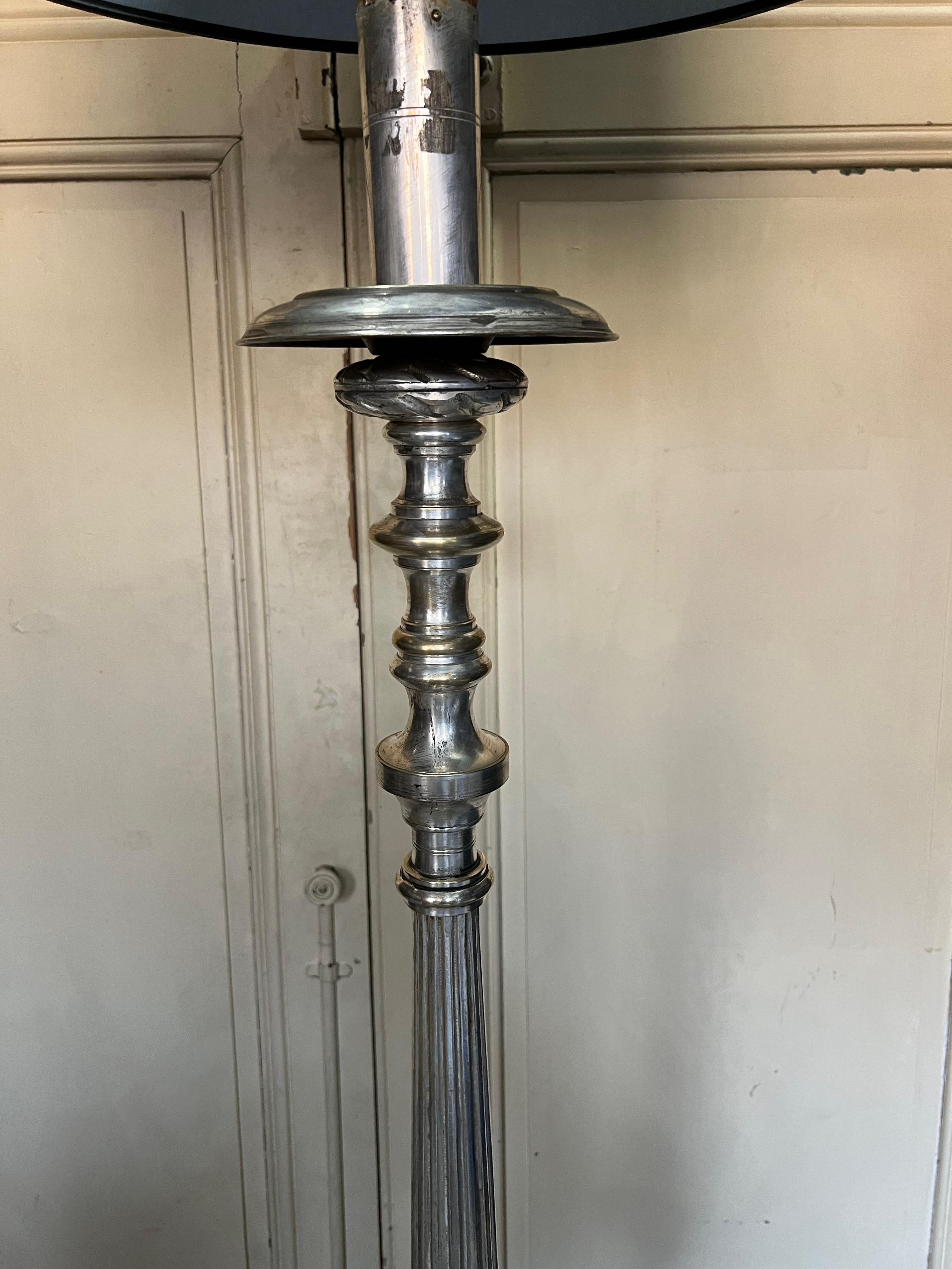 Spanish Baroque Style Silvered Floor Lamp For Sale 7