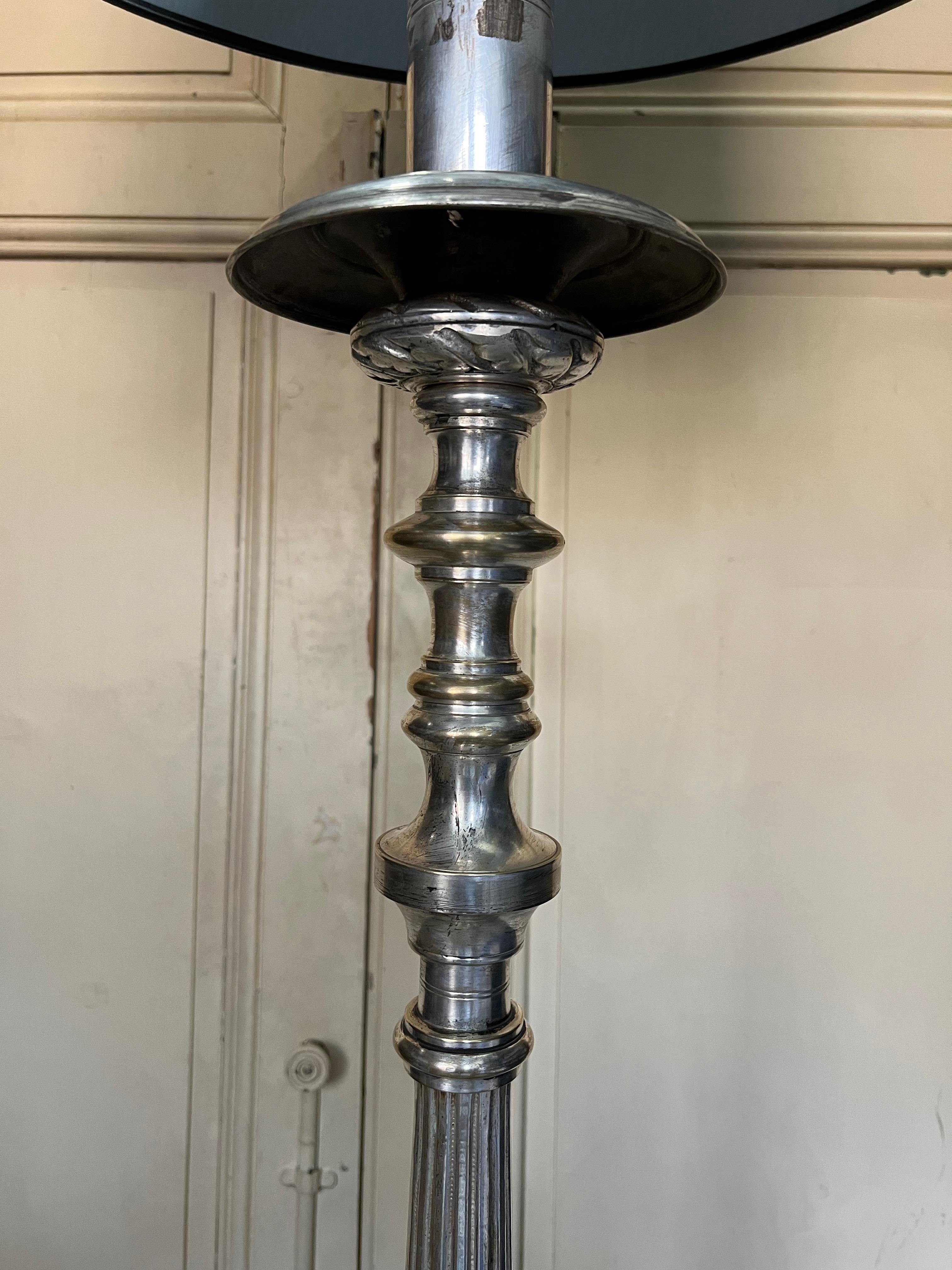 Spanish Baroque Style Silvered Floor Lamp For Sale 9
