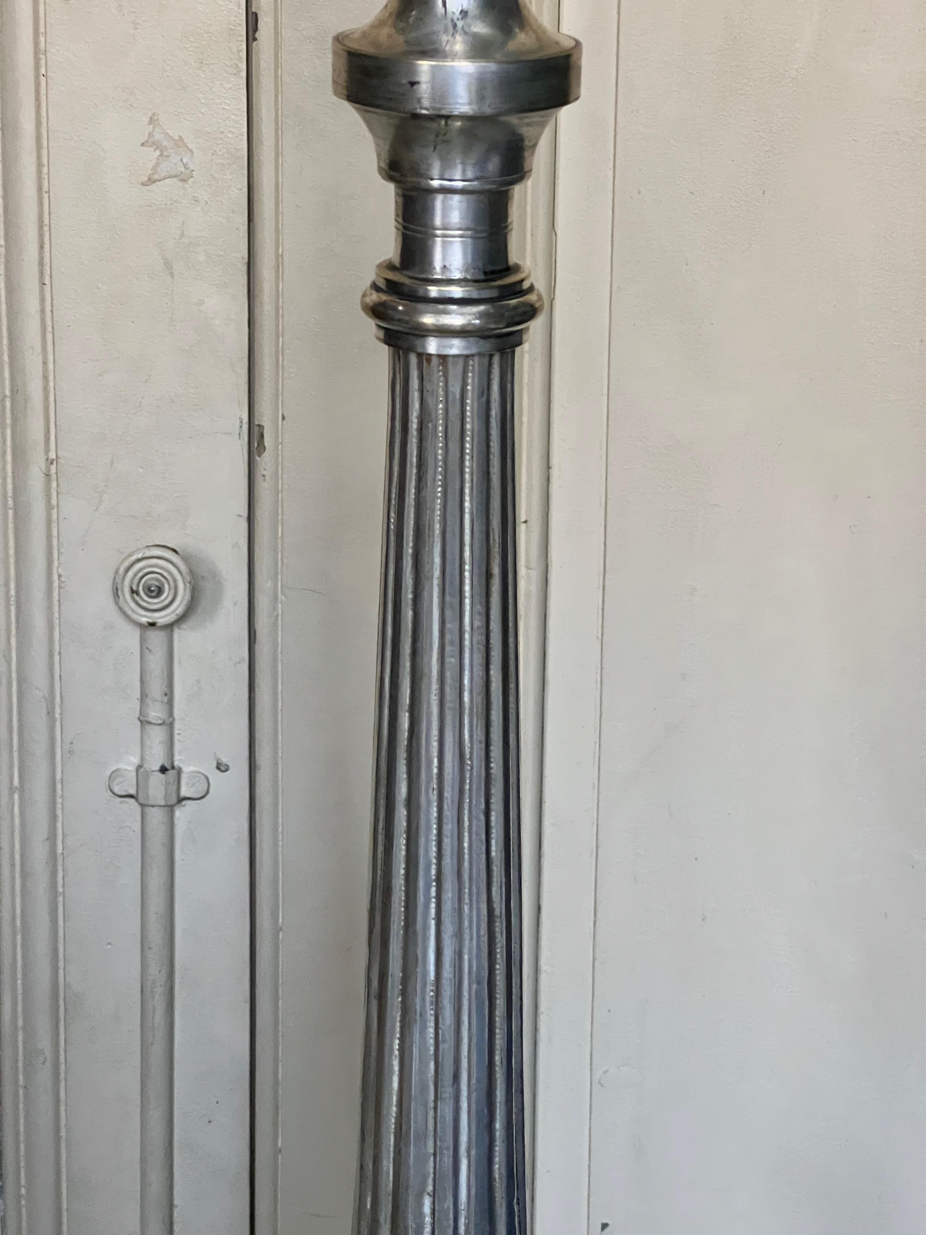 Spanish Baroque Style Silvered Floor Lamp For Sale 2