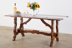 Spanish Baroque Style Trestle Dining Table or Farm Table