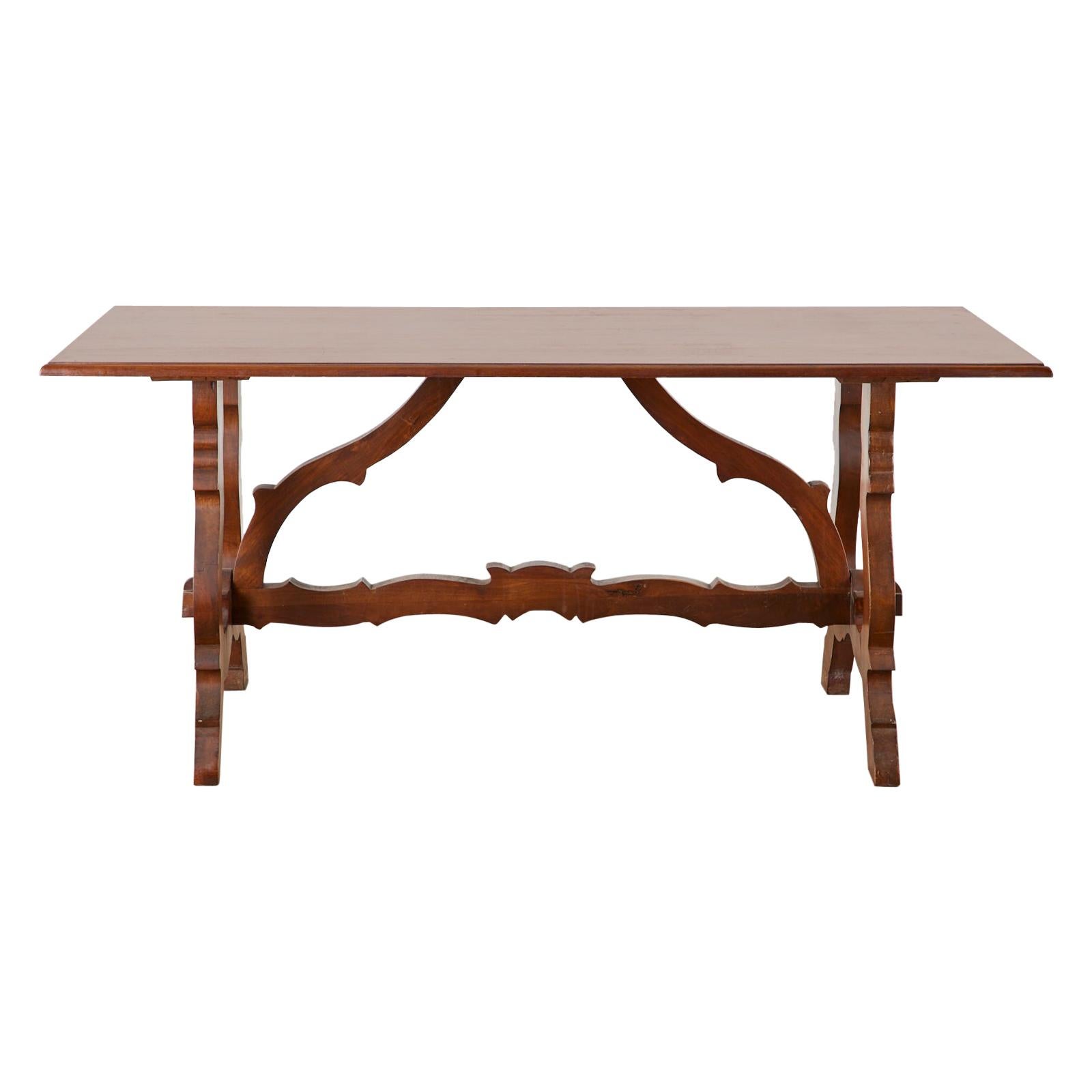 Spanish Baroque Style Trestle Dining Table or Farm Table