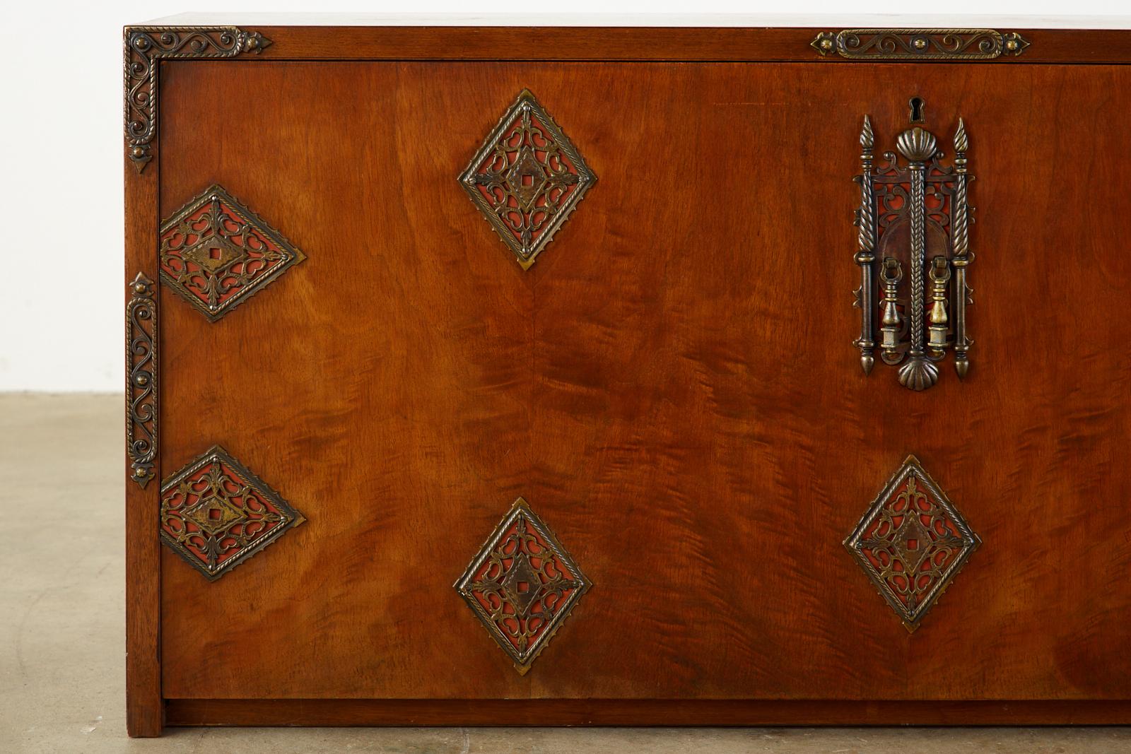 Spanish Baroque Style Vargueño Cabinet Desk on Stand 4