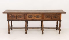 Spanish Baroque-Style Walnut Console Table