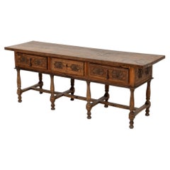 Spanish Baroque-Style Walnut Console Table
