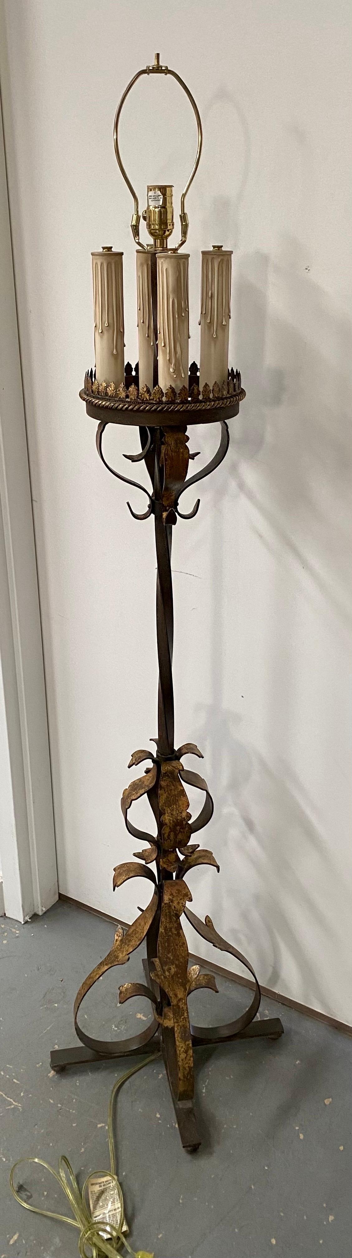 Spanish Baroque Style Wrought Iron Floor Lamp by Fine Art Lighting, a Pair  For Sale 5