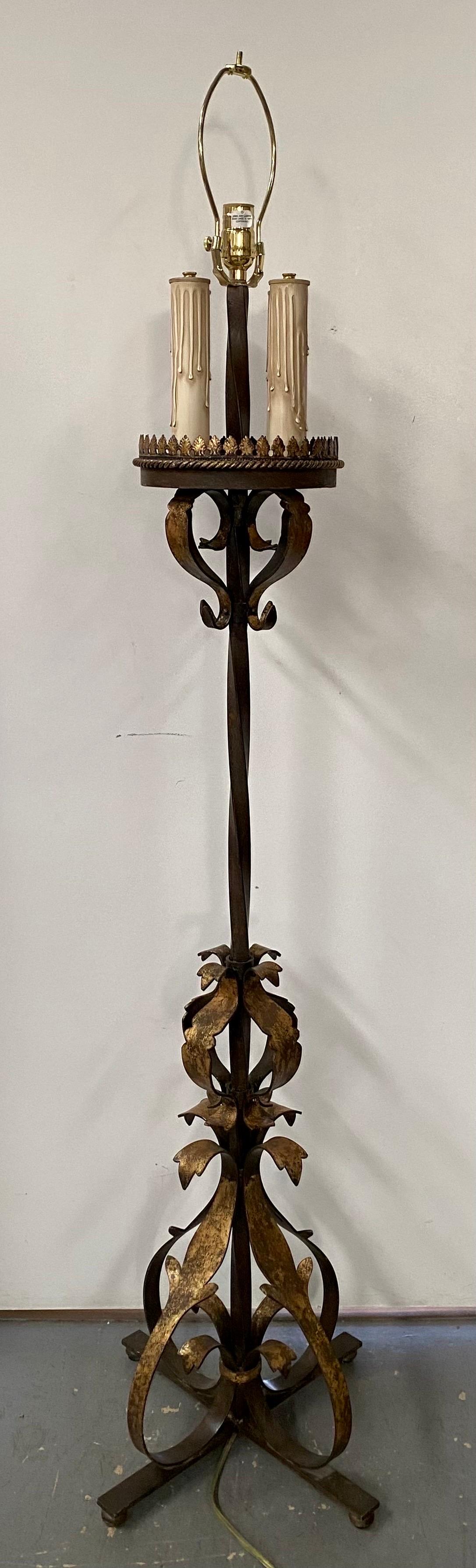Spanish Baroque Style Wrought Iron Floor Lamp by Fine Art Lighting, a Pair  For Sale 3