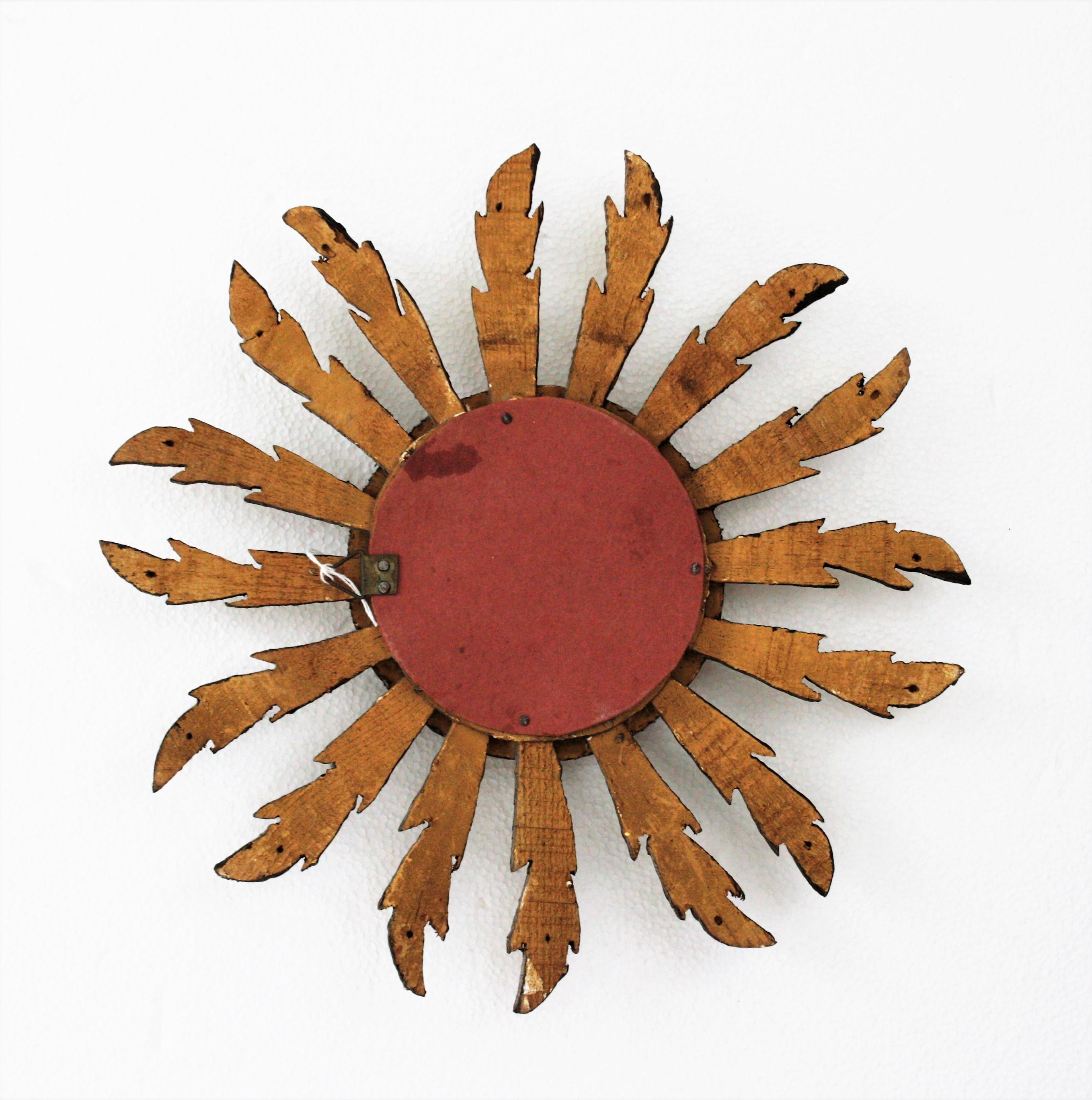 Spanish Baroque Sunburst Convex Mini Sized Mirror 4