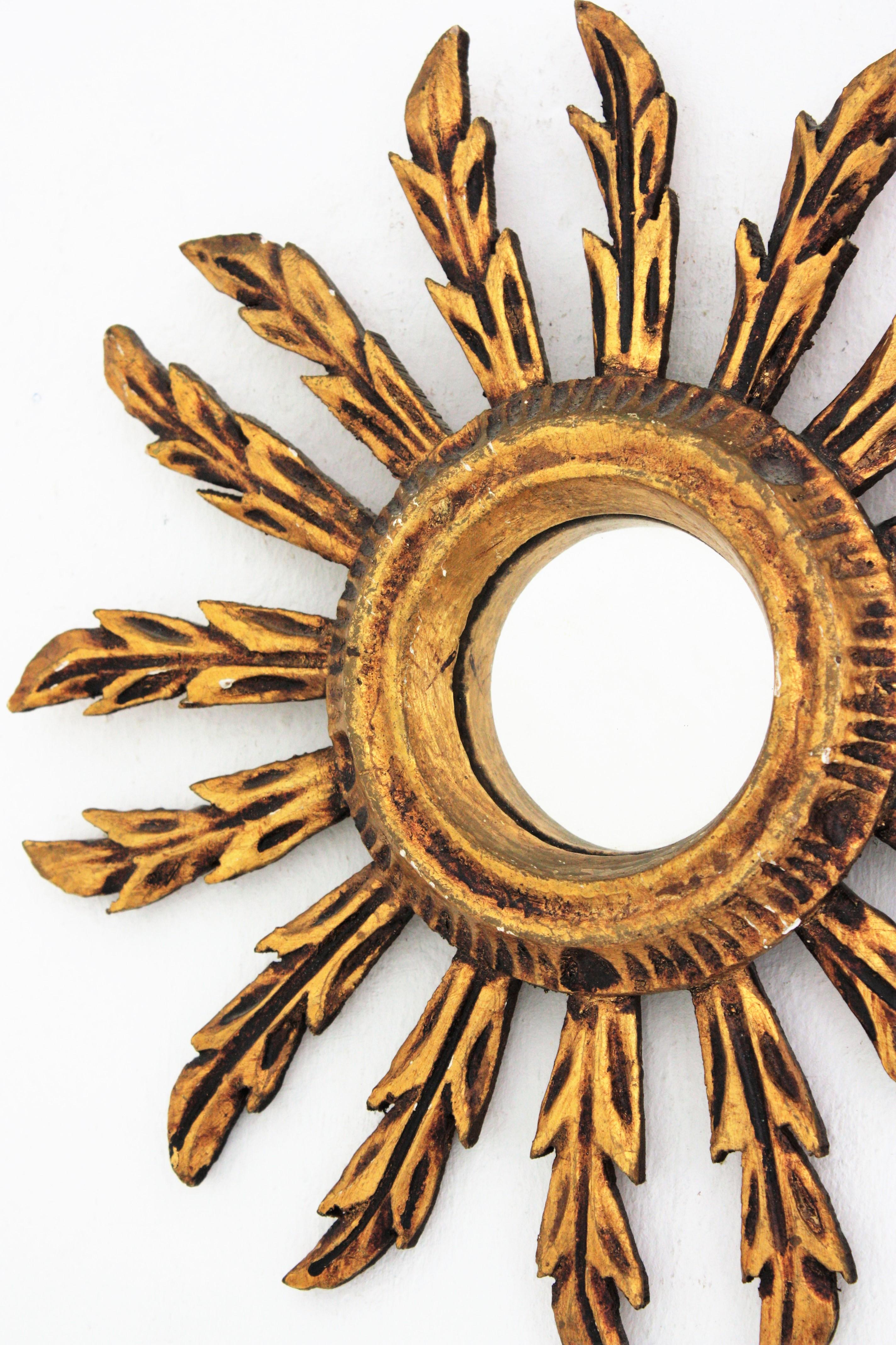 Spanish Baroque Sunburst Convex Mini Sized Mirror 1