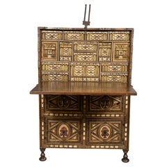 Spanish Baroque Walnut And Giltwood Vargueno
