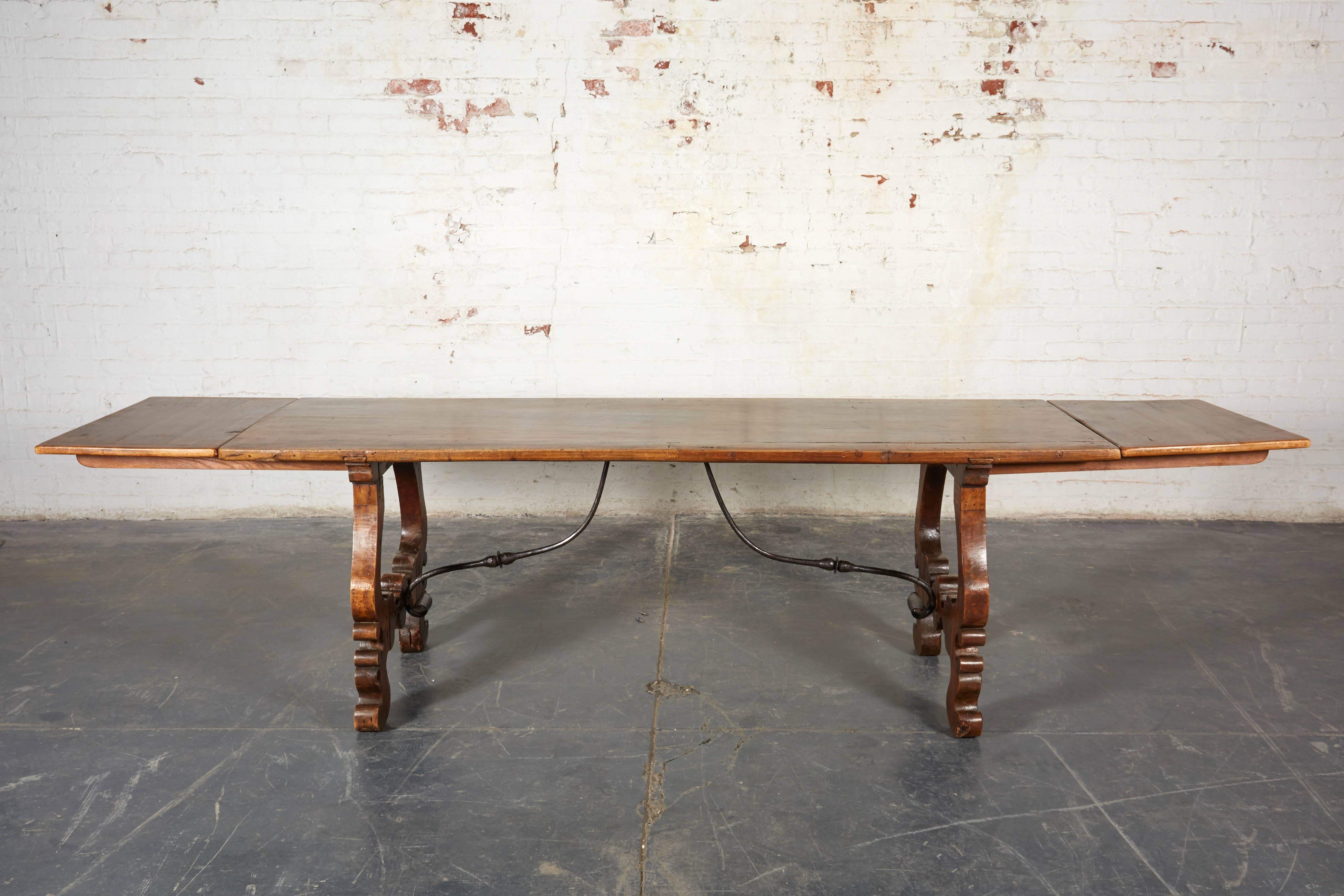 Spanish Baroque Walnut and Wrought-Iron Refectory Table 2