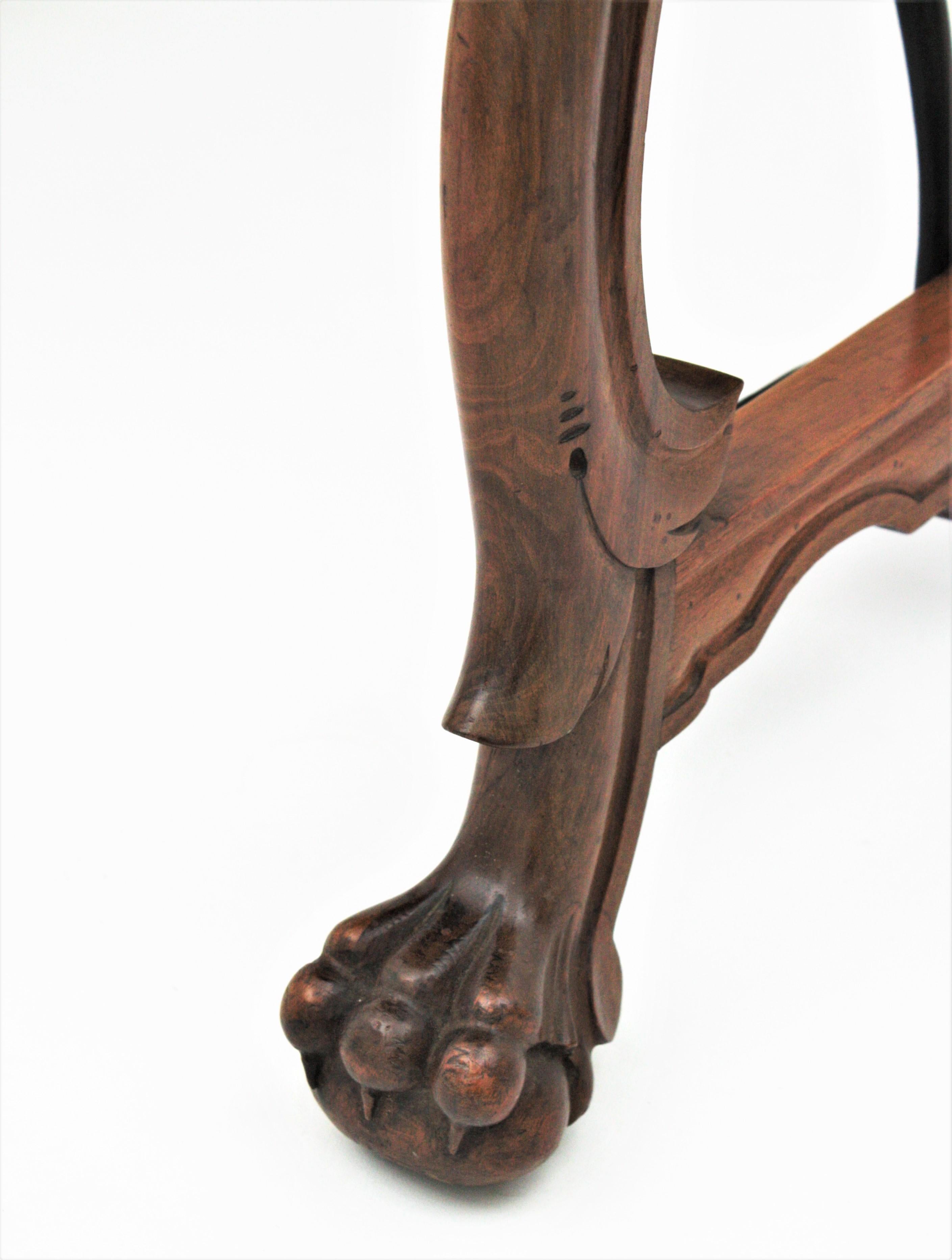Spanish Baroque Fratino Table in Carved Walnut Wood For Sale 7