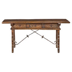 Spanish Baroque Walnut Library Table