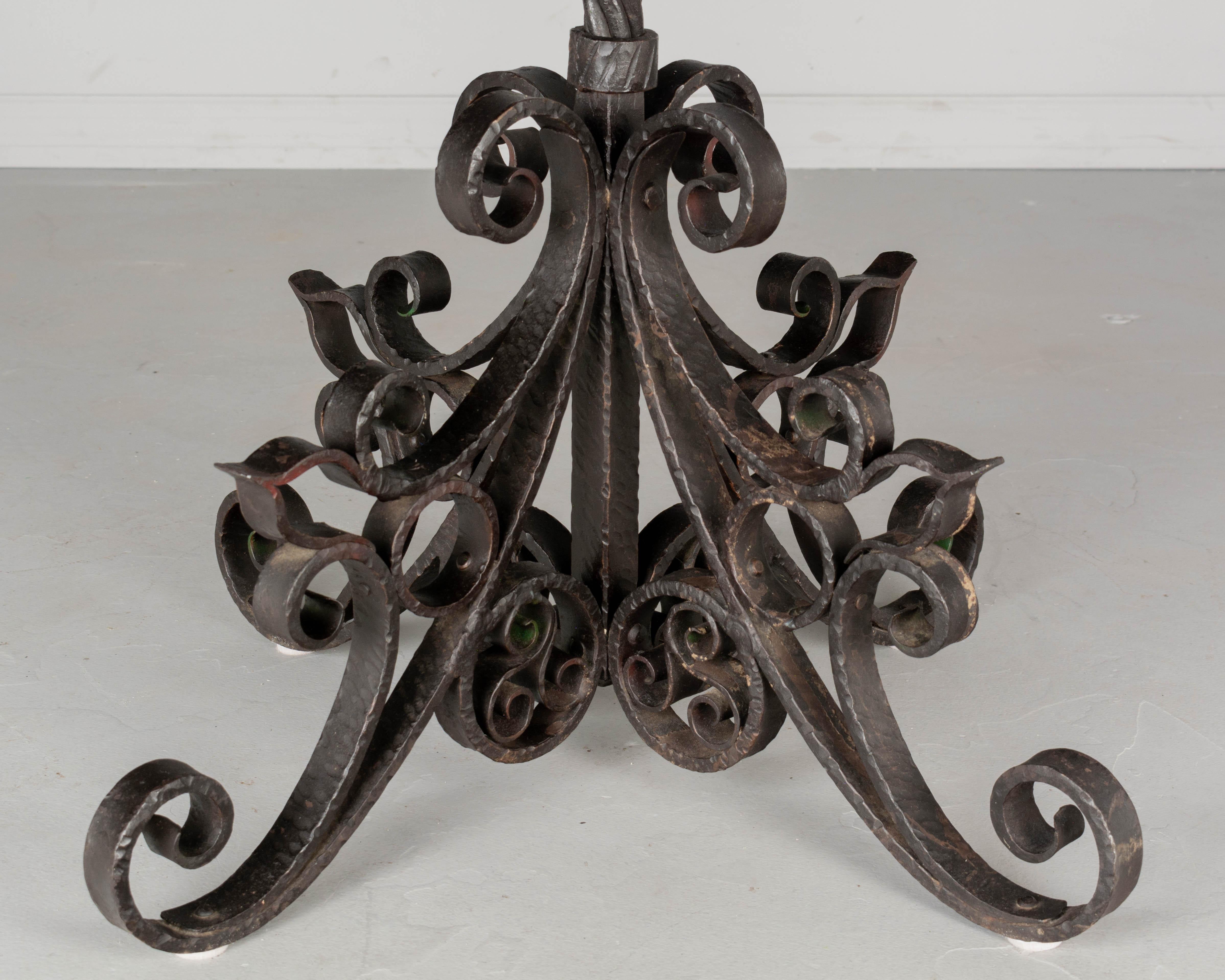 Spanish Baroque Wrought Iron Floor Candelabra For Sale 8