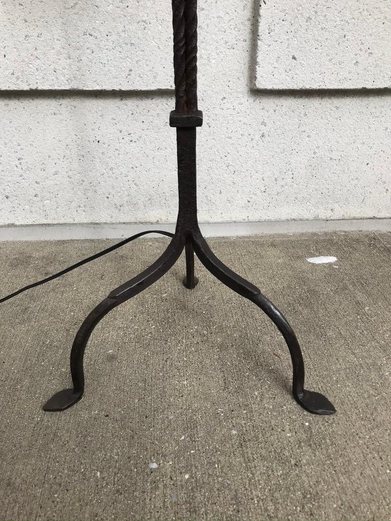 Spanish Baroque Wrought Iron Torchere Floor Lamp For Sale 13