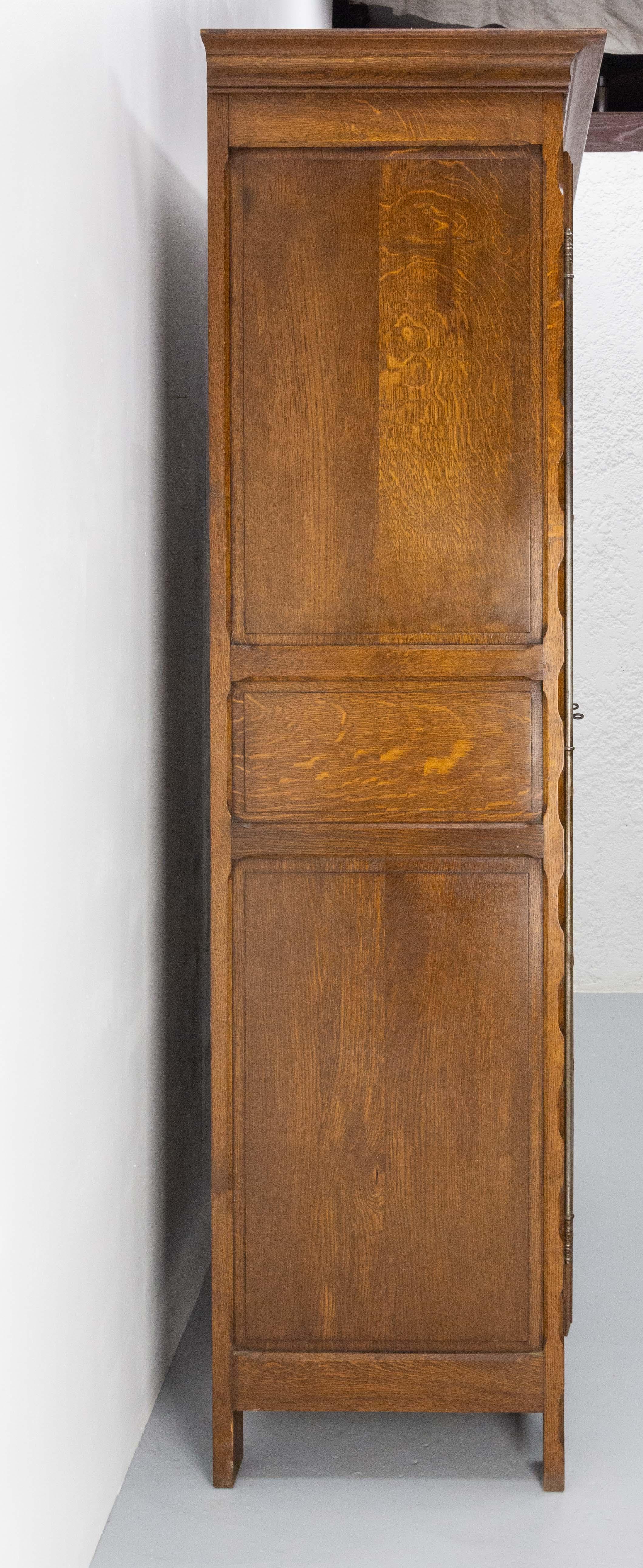 Mid-Century Modern Spanish Basque Oak Armoire Two Doors, circa 1960