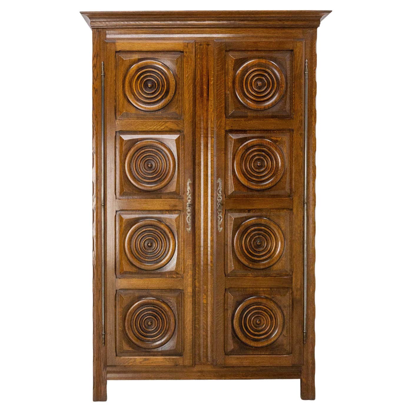 Basque Style Designs Spanish Basque Oak Armoire Two Doors, circa 1960 For Sale at 1stDibs