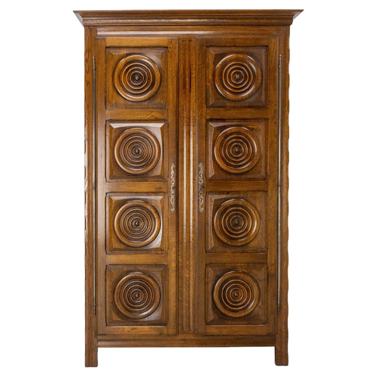 Spanish Basque Oak Armoire Two Doors, circa 1960 For Sale at 1stDibs