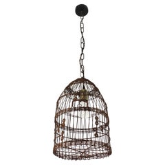 Spanish Birdcage Pendant Lamp in Iron, 1940s