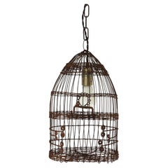 Spanish Birdcage Pendant Lamp in Iron, 1940s