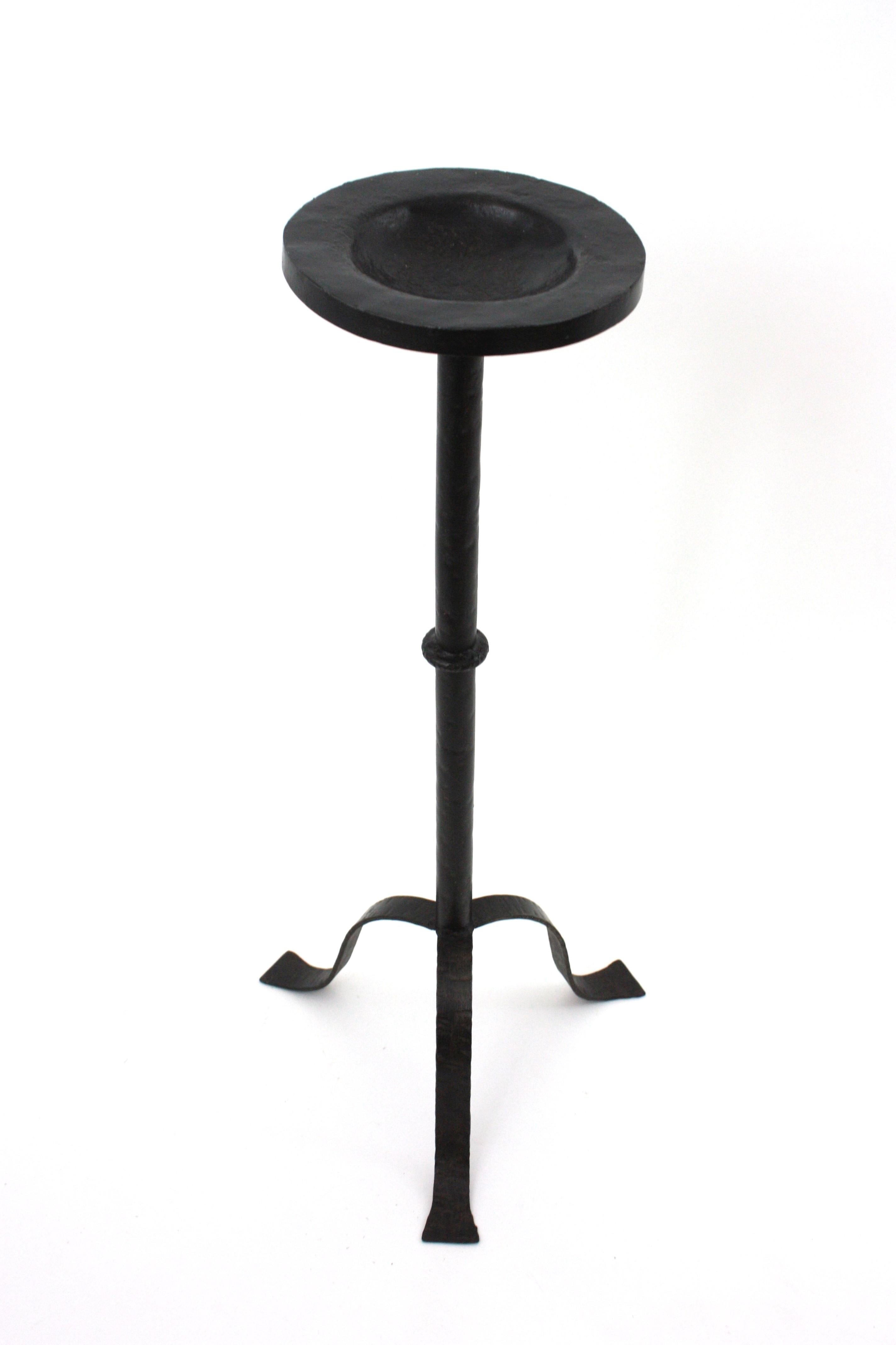 Table à boissons, table d'appoint ou d'appoint en fer forgé, 1940s en vente 6