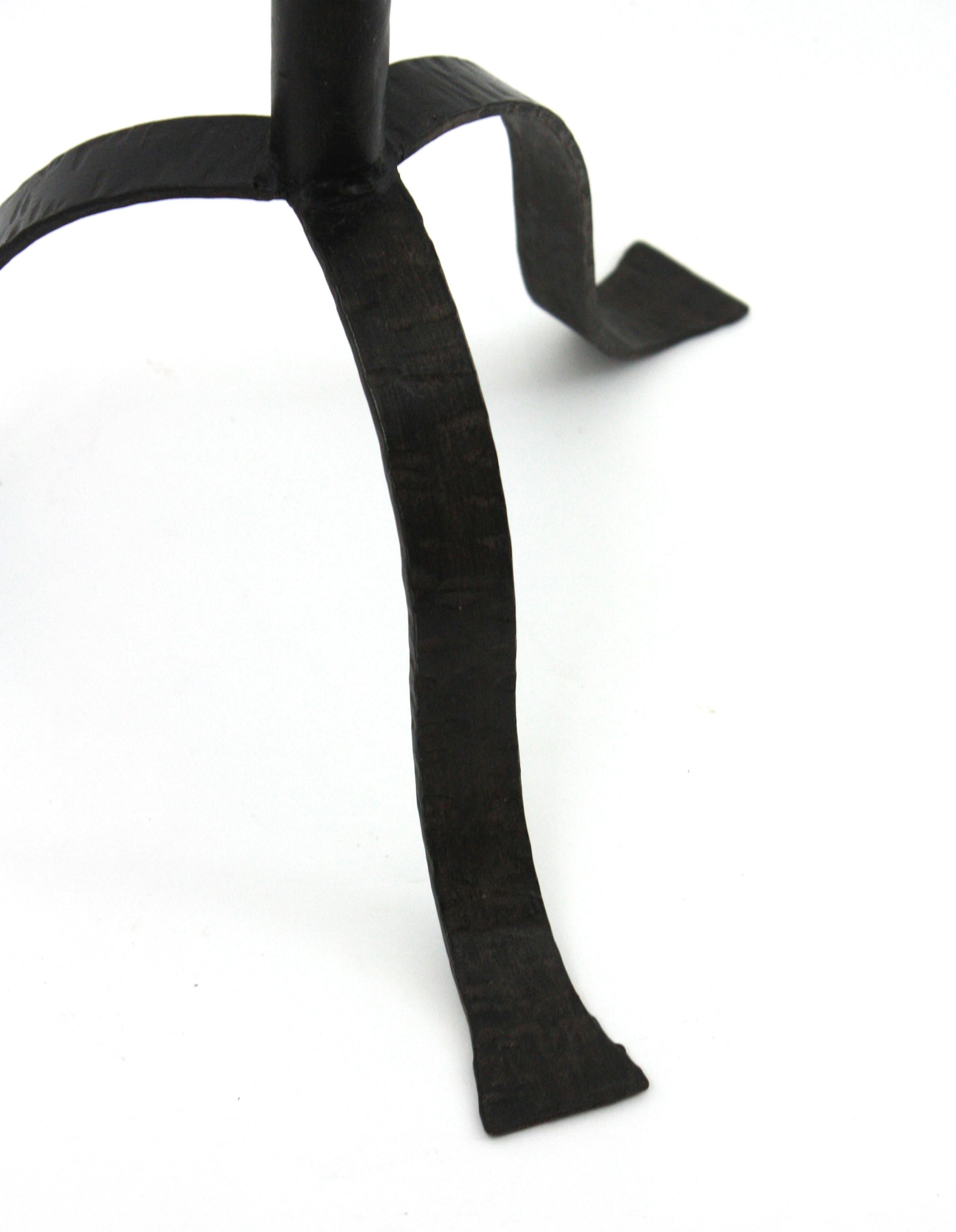 Table à boissons, table d'appoint ou d'appoint en fer forgé, 1940s en vente 10