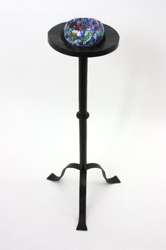 Spanish Black Drinks Table, End or Side Table in Wrought Iron, 1940s