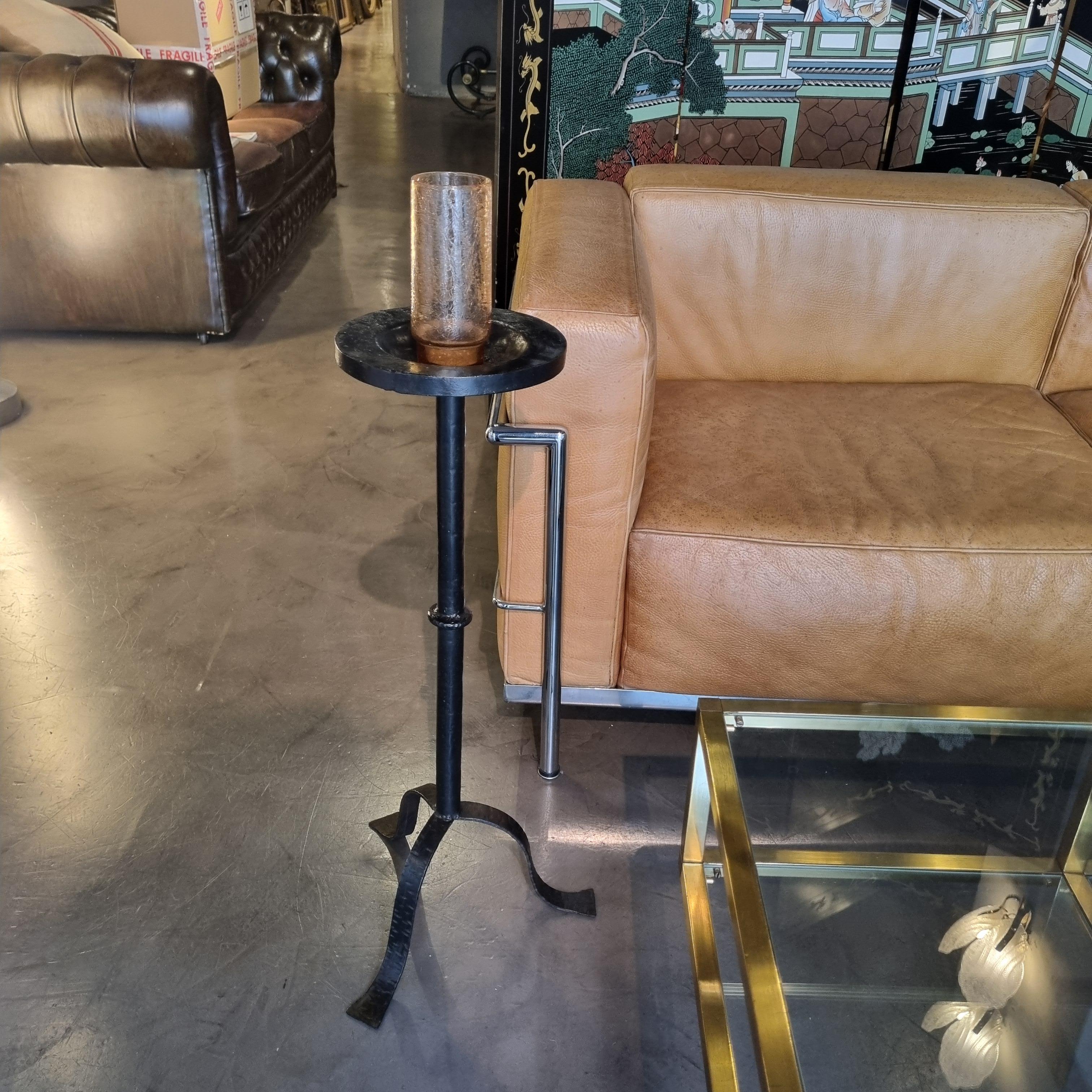 Table à boissons, table d'appoint ou d'appoint en fer forgé, 1940s en vente 12