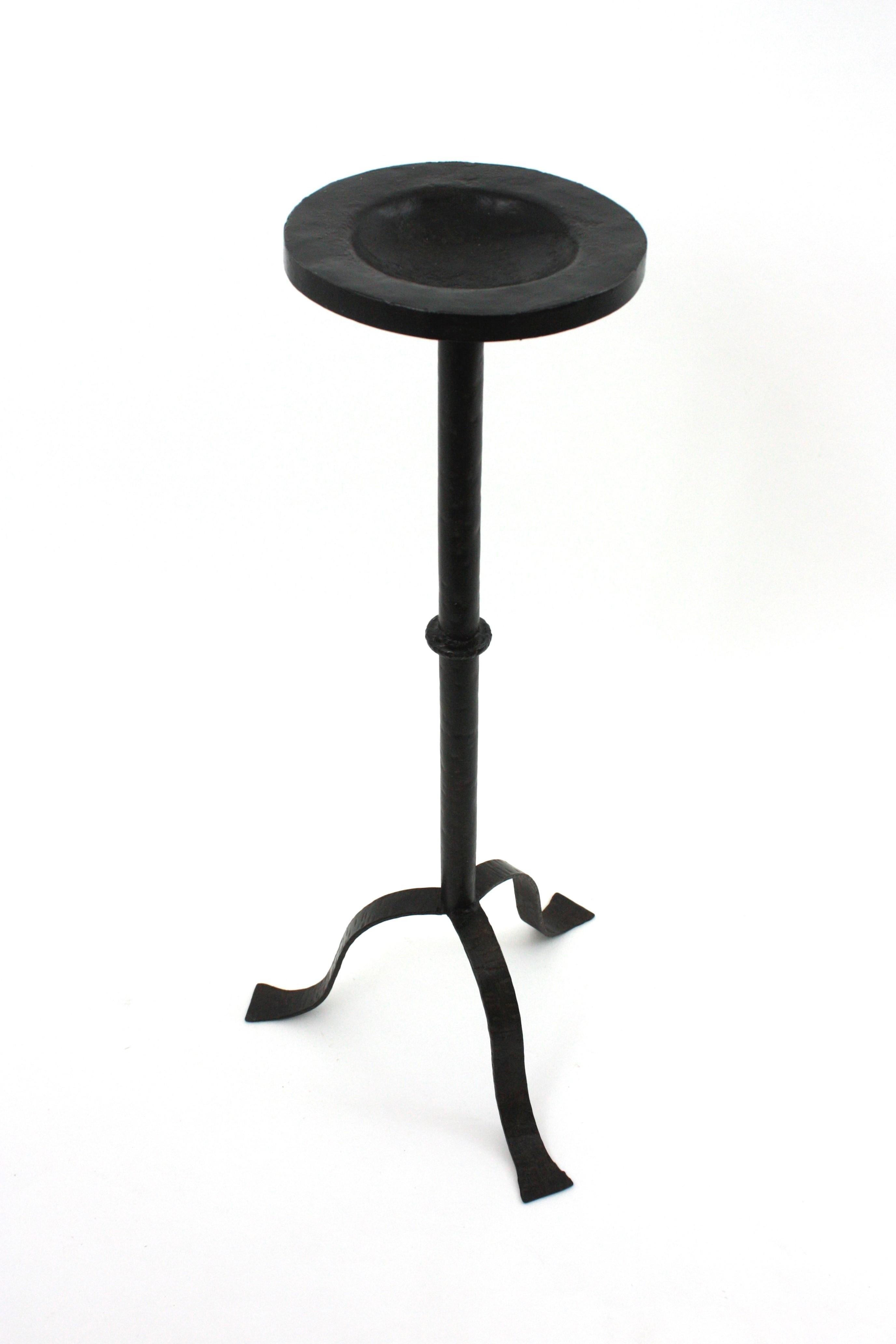 Mid-Century Modern Table à boissons, table d'appoint ou d'appoint en fer forgé, 1940s en vente