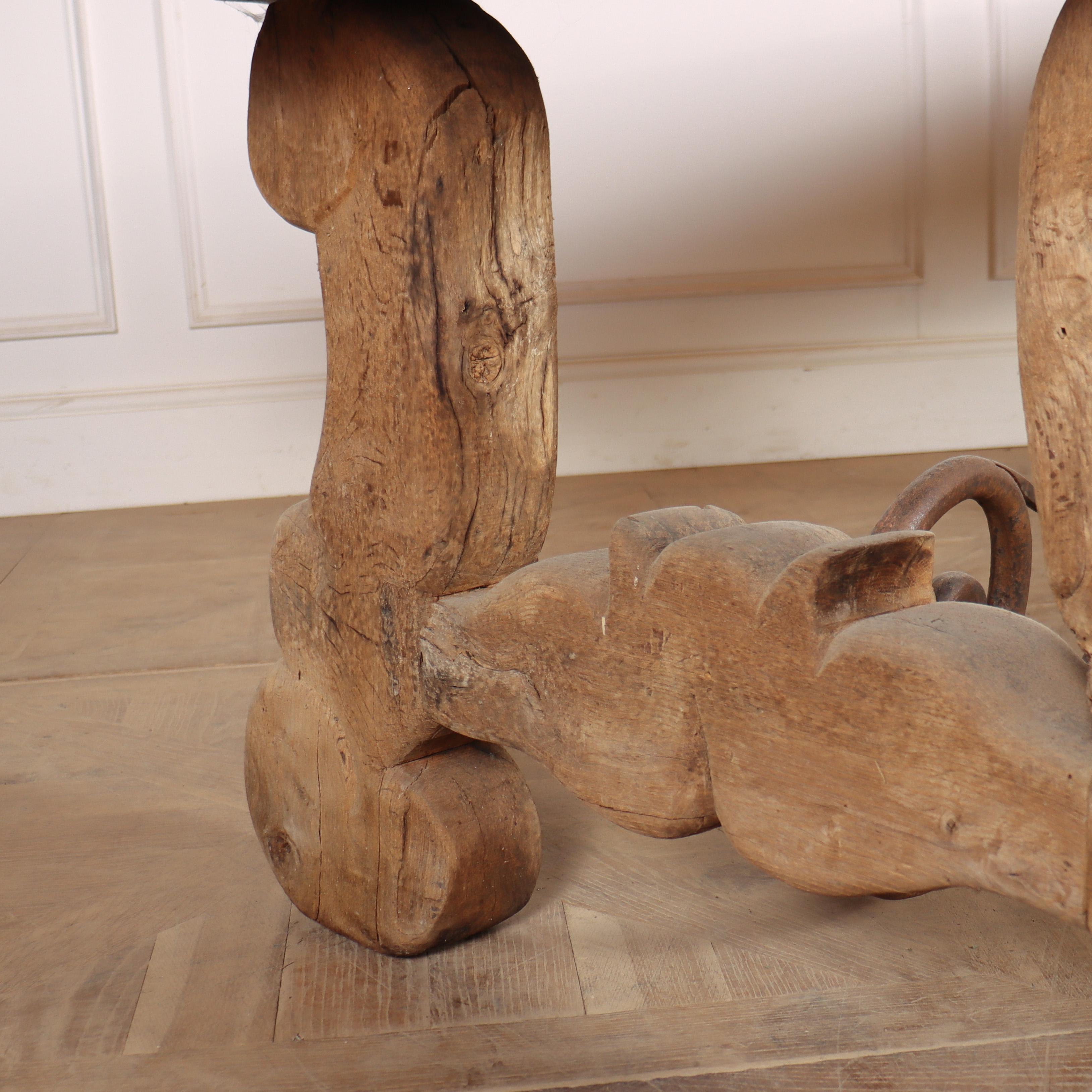 Spanish Bleached Oak Dining Table In Good Condition In Leamington Spa, Warwickshire