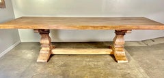 Spanish Bleached Walnut Trestle Table, circa 1930s