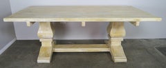 Spanish Bleached Wood Trestle Dining Table, circa 1940s