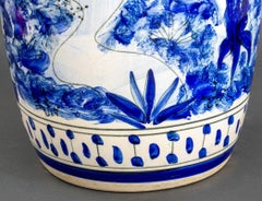 Spanish Blue and White Ceramic Garden Stool