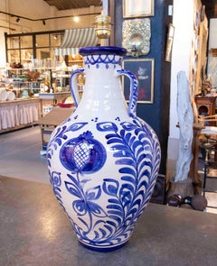 Spanish Blue and White Ceramic Lamp, Granada Style
