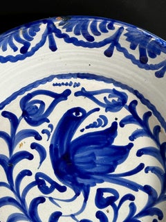 Spanish Blue and White Fajalauza Lebrillo Bowl from Granada - 10.6in