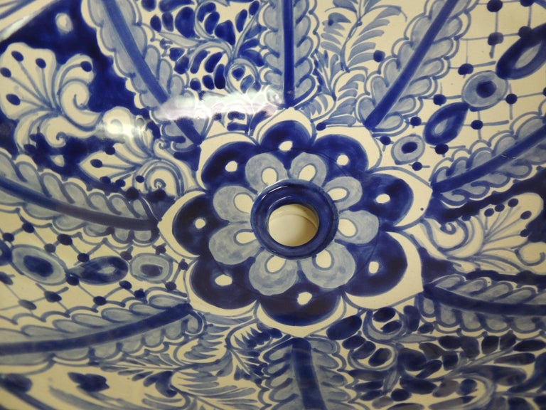 Spanish Blue And White Oval Hand Painted Sink