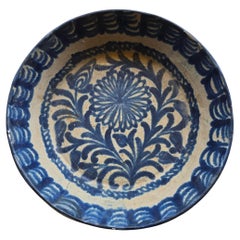 Spanish Blue & White Pottery Bowl