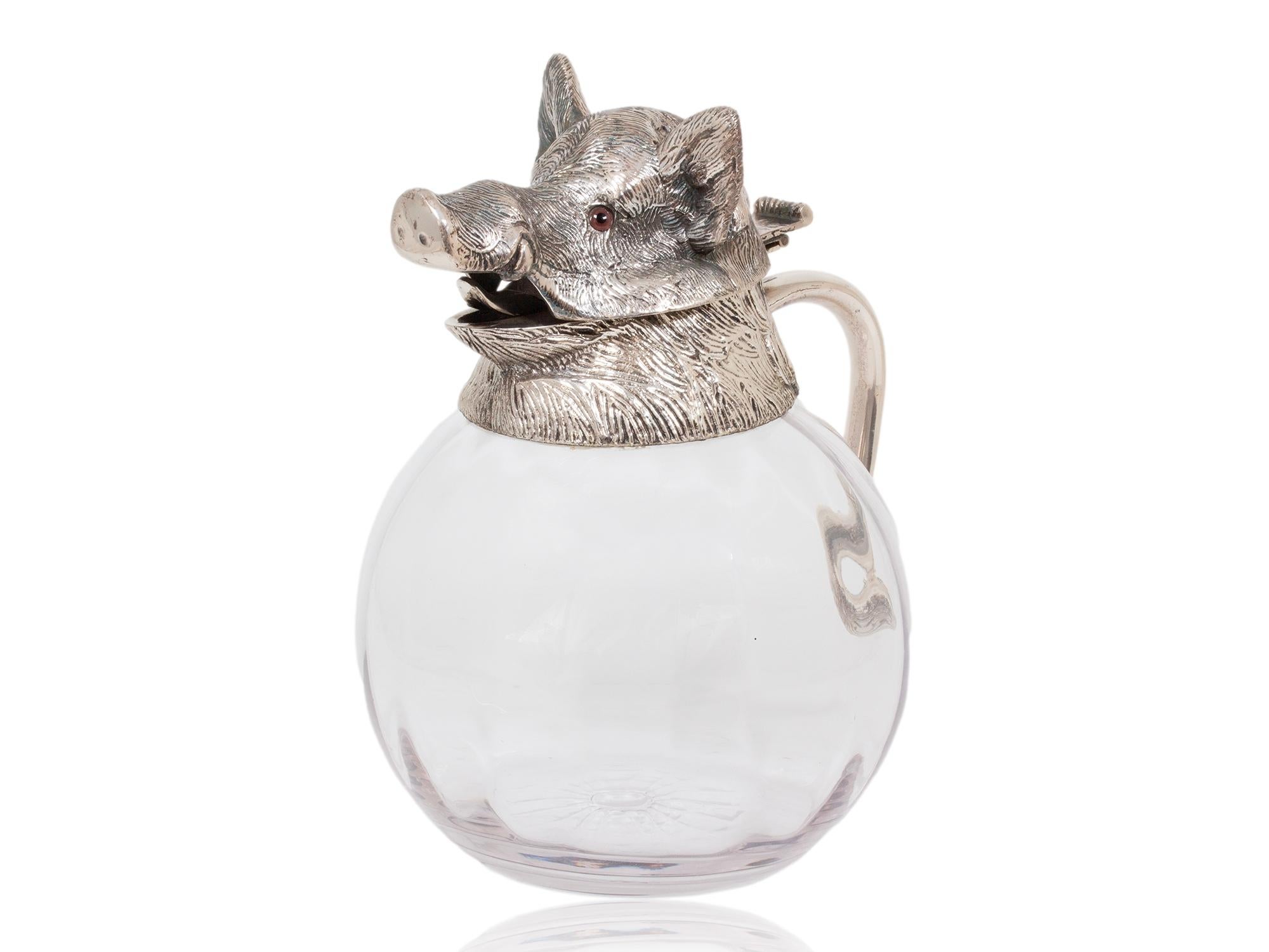 Spanische Wildschweinkopf Glaskaraffe von Valenti im Zustand „Gut“ im Angebot in Northampton, GB