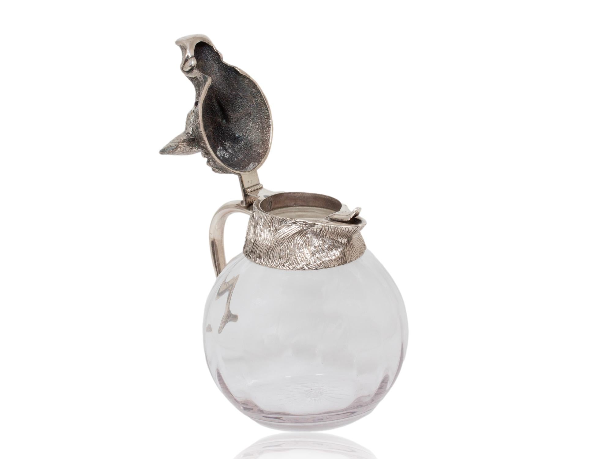 Spanische Wildschweinkopf Glaskaraffe von Valenti im Angebot 1