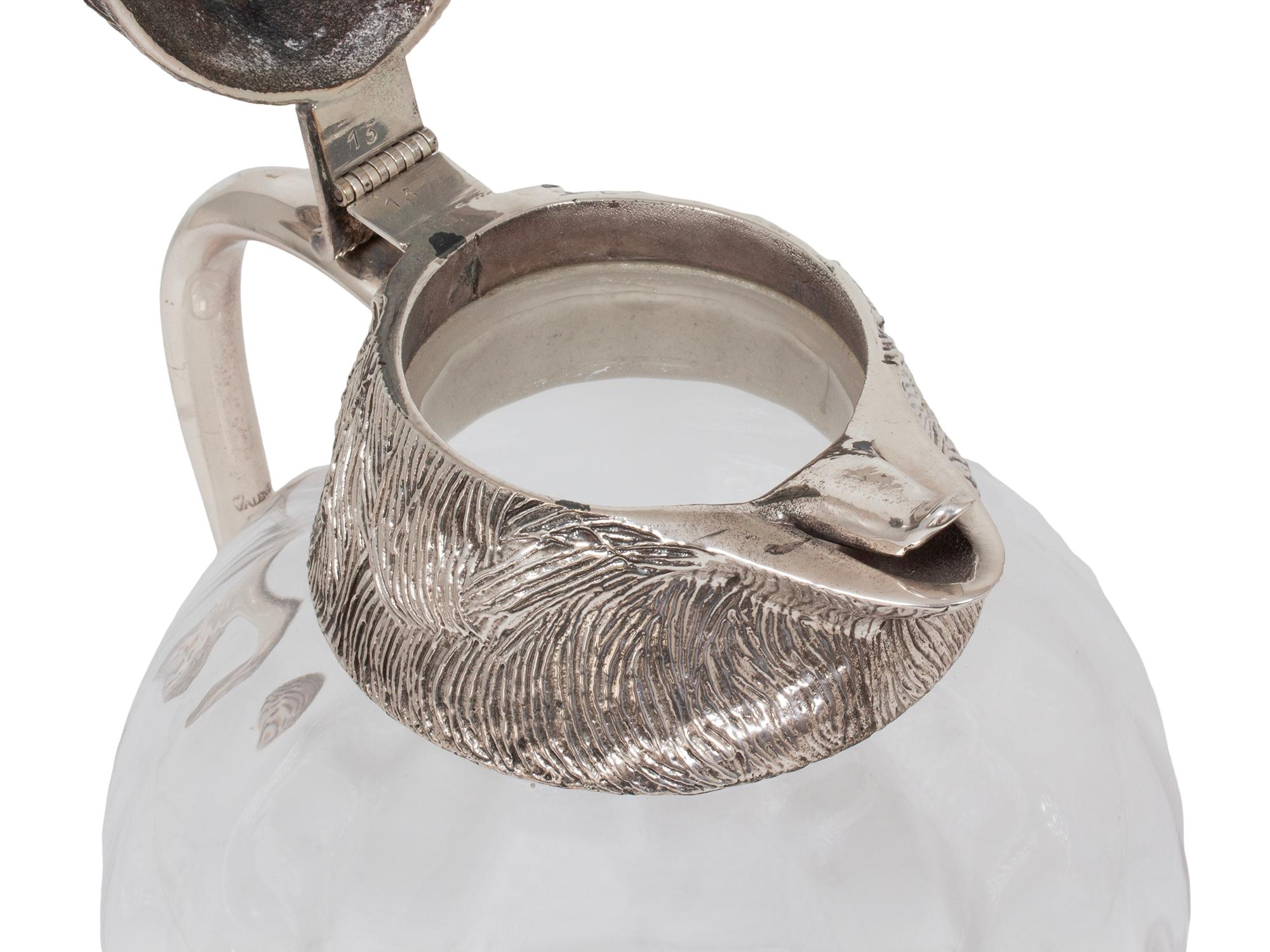 Spanische Wildschweinkopf Glaskaraffe von Valenti im Angebot 2