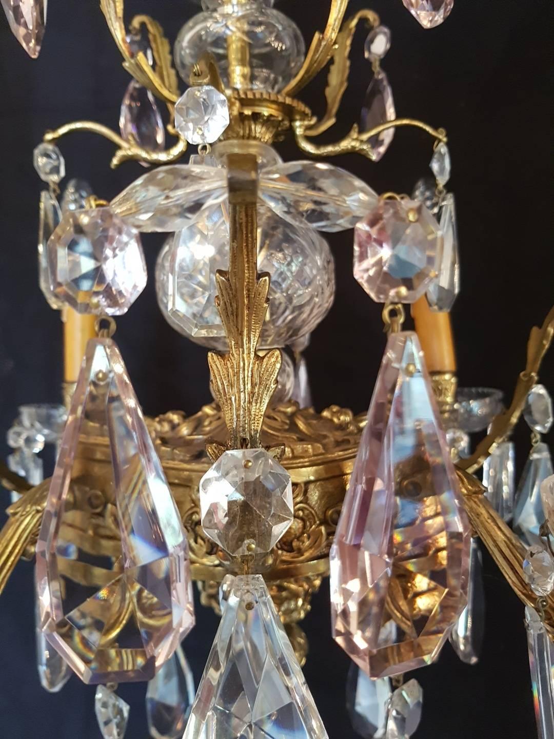 Spanish Bronze and Crystal Chandelier For Sale 10