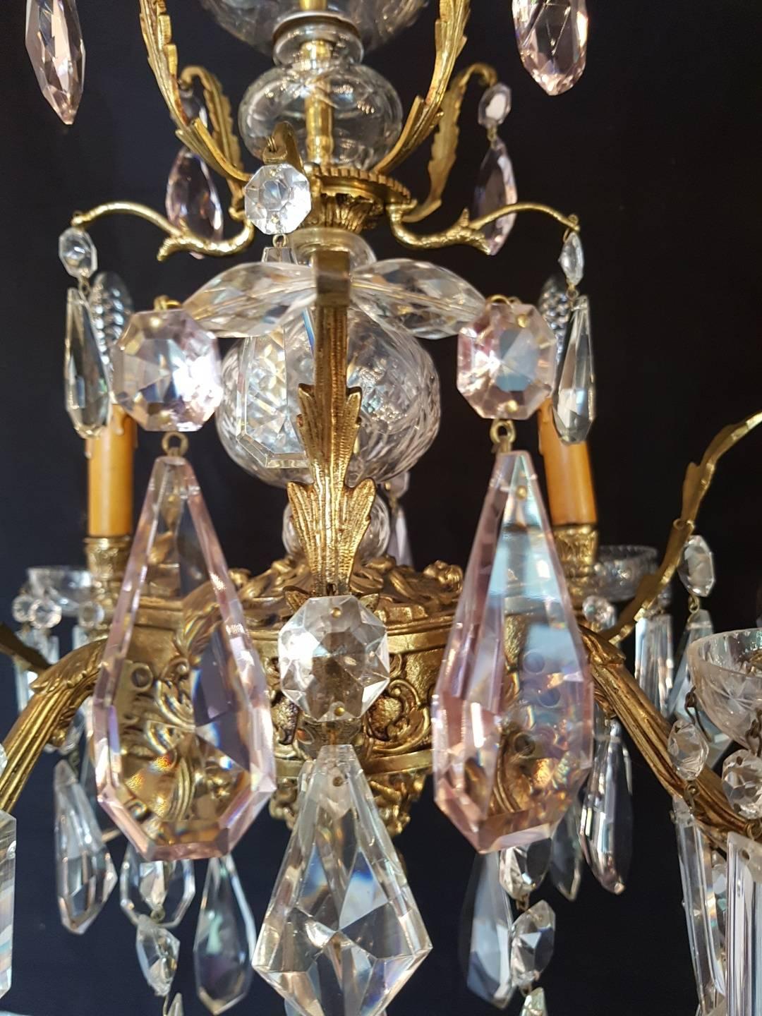 Spanish Bronze and Crystal Chandelier For Sale 11