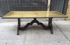 Spanish Bronze Etched Top Trestle Table
