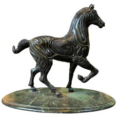Vintage Spanish Bronze Horse Statue Sculpture Abstract Picasso Art, 20th Century