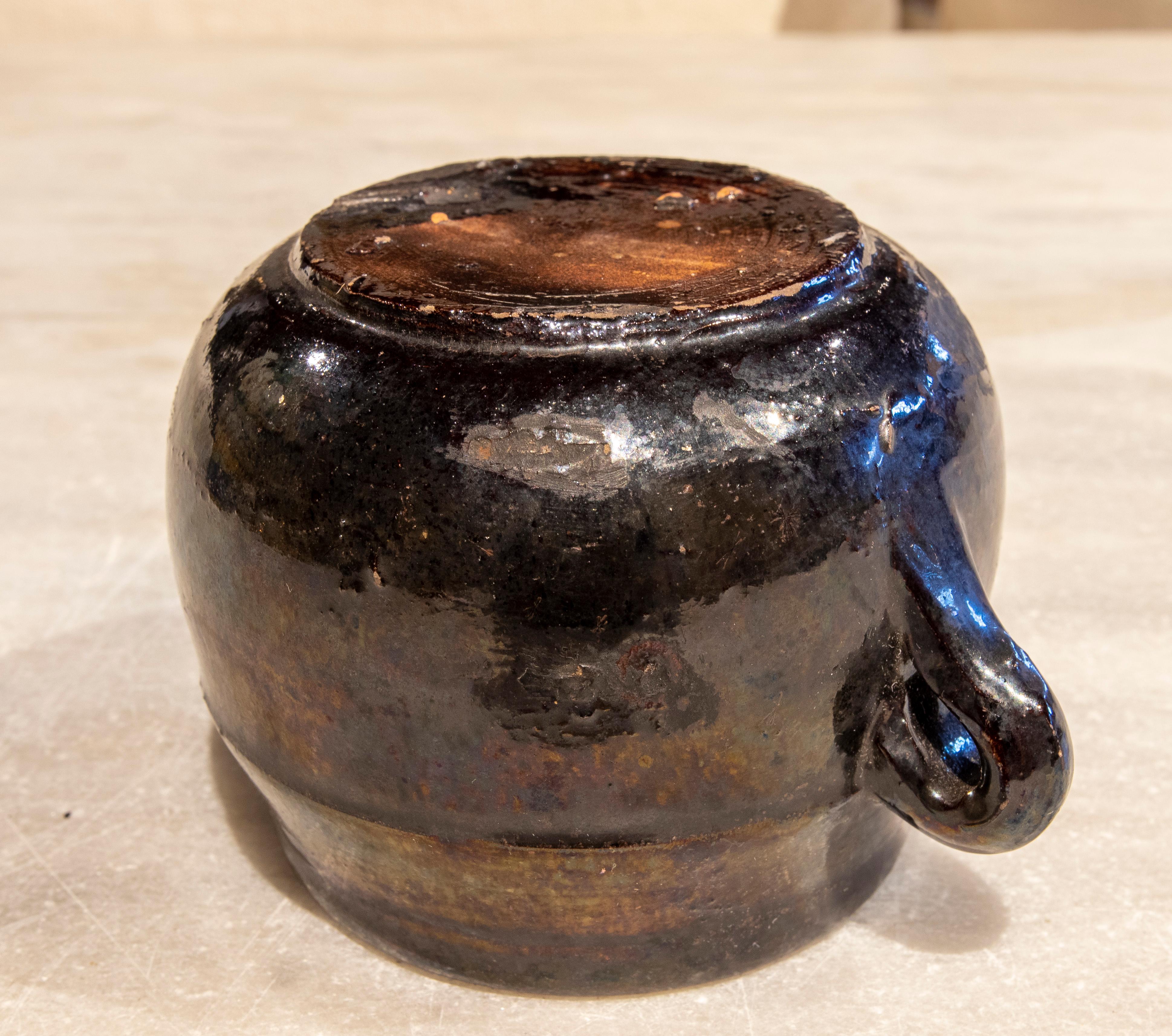 Spanish Brown Glazed Earthenware Casserole 5