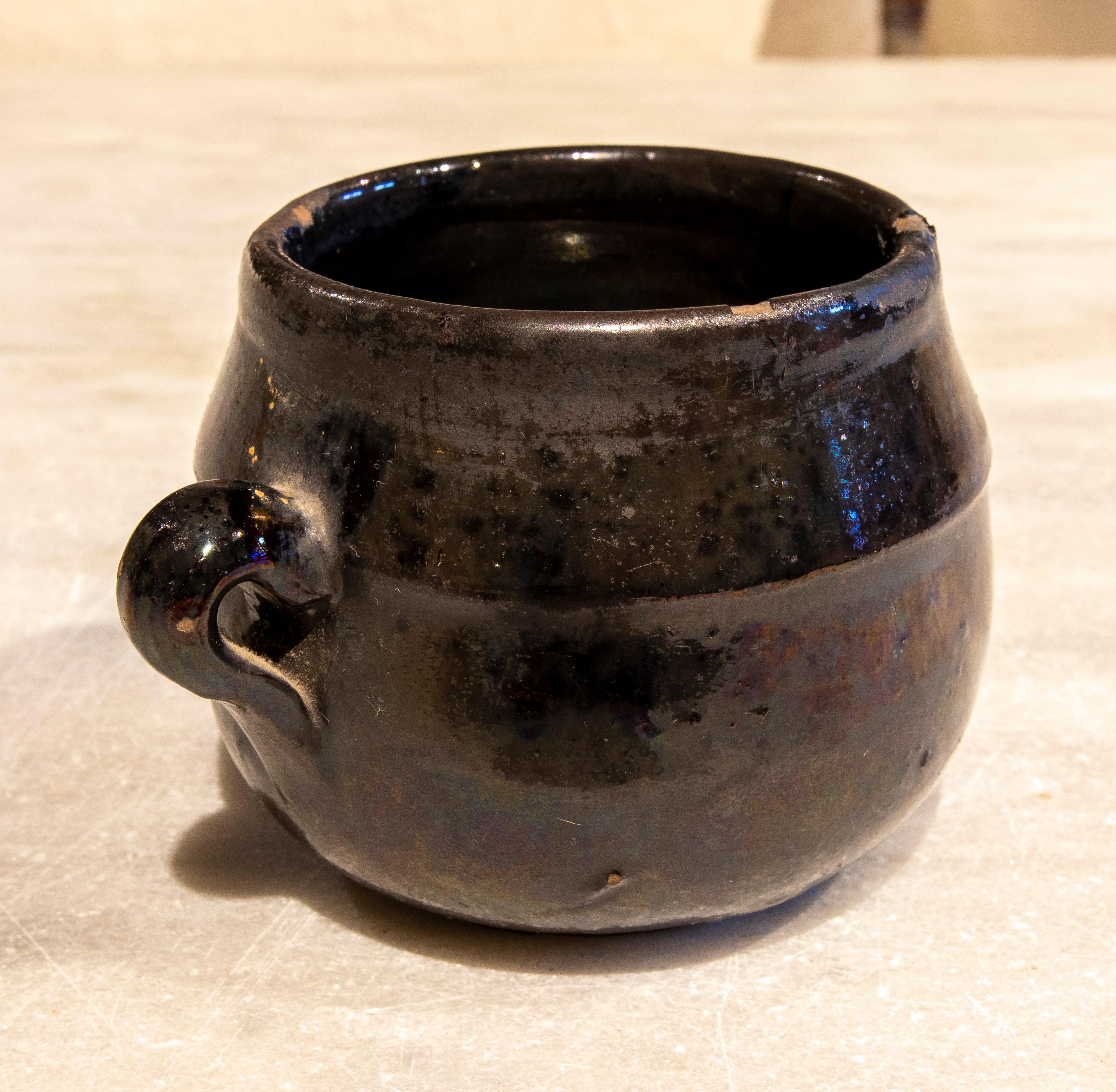 Spanish Brown Glazed Earthenware Casserole 1