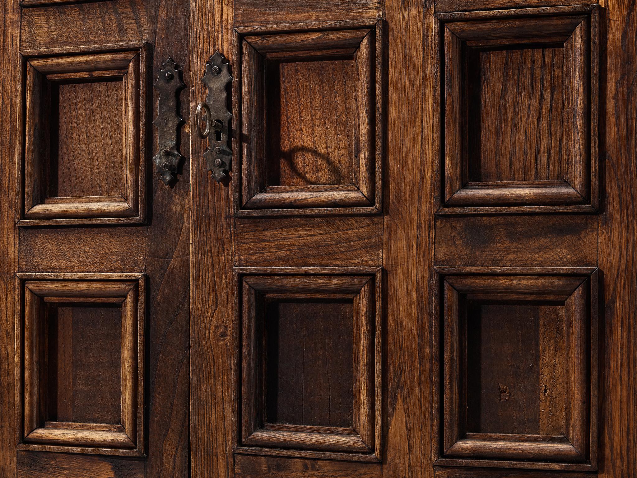 Spanish Brutalist Cupboard in Oak For Sale at 1stDibs