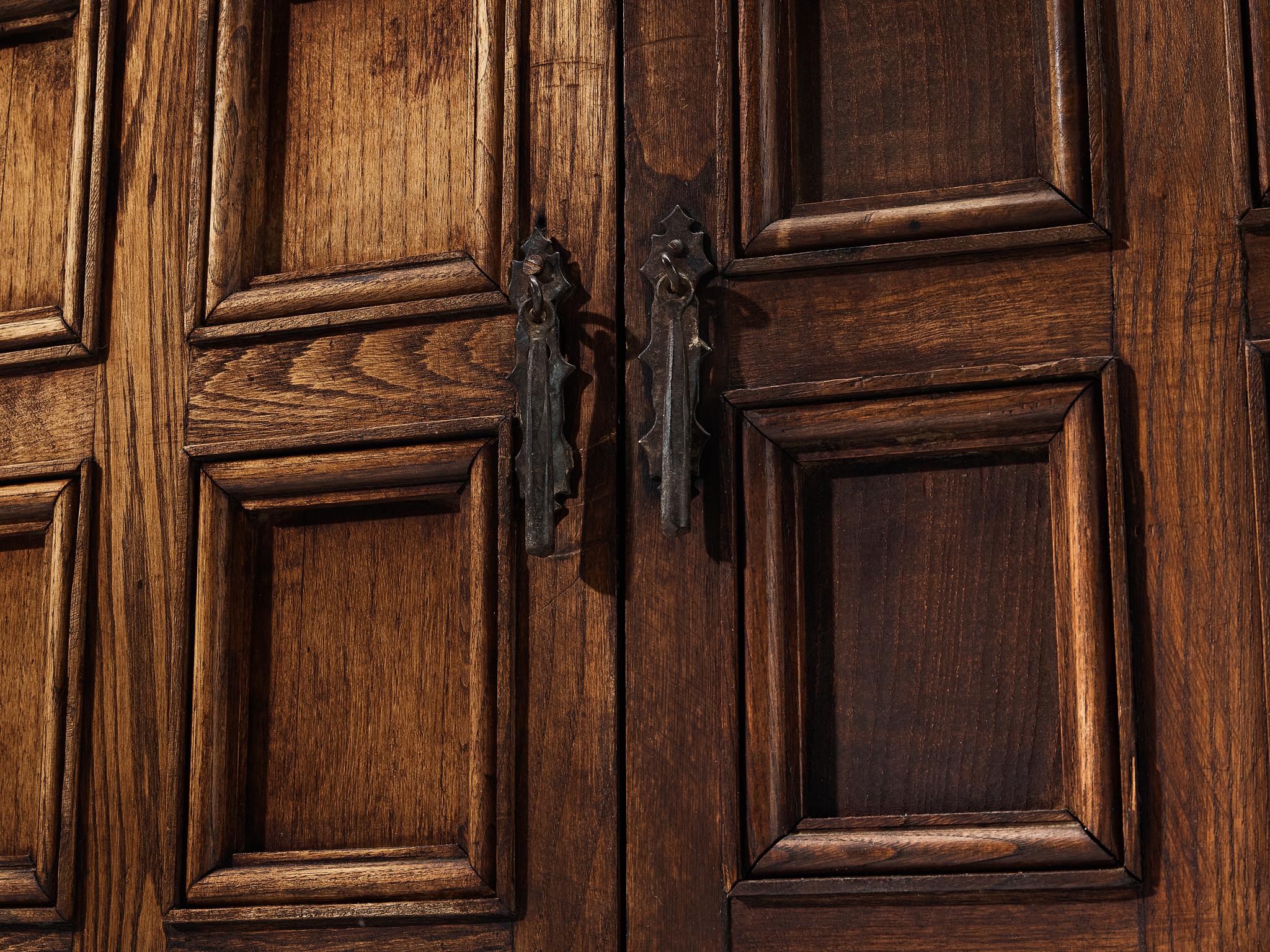 Spanish Brutalist Cupboard in Oak For Sale at 1stDibs