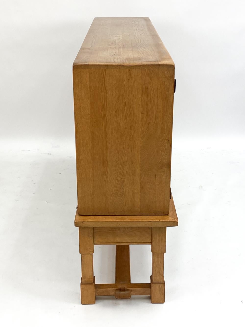 Spanish Brutalist Oak Highboard, Circa 1970's 9